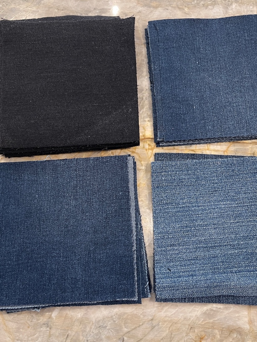 5" Inch Quilt Squares  36 Count Cotton Denim Repurposed
